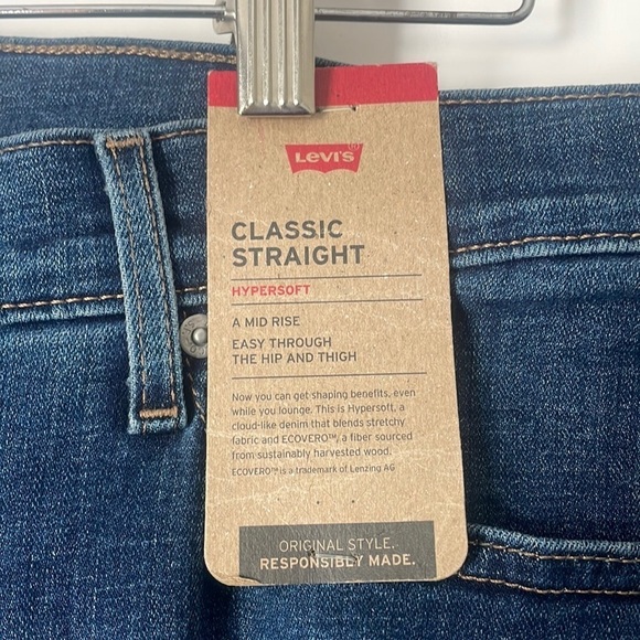 Levi’s jean Classic Straight blue mid rise hyper soft plus size New size 24W - Picture 3 of 7